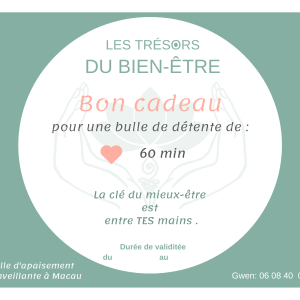 Bon cadeau massage crânien dorsal facial